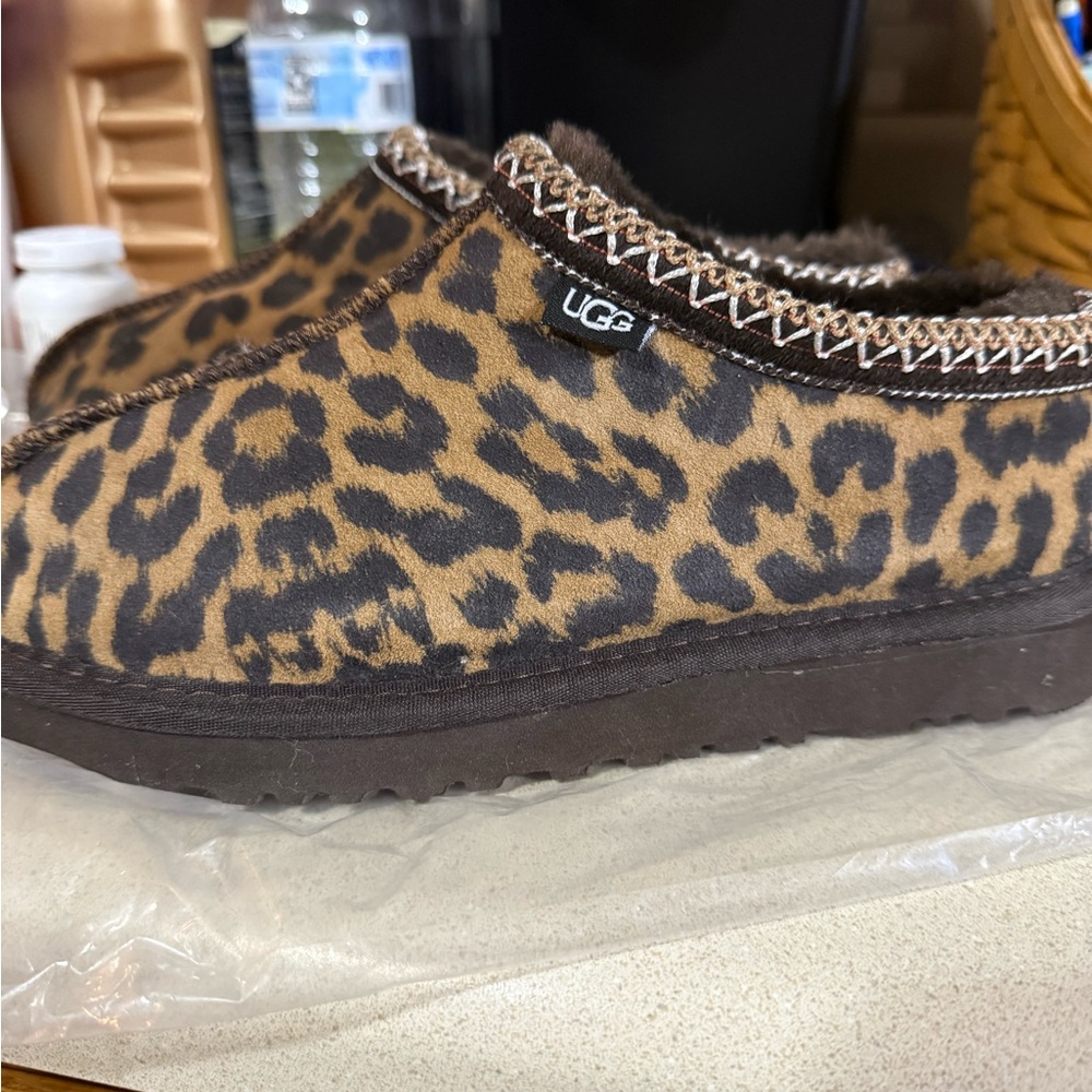 UGG Brown and Cream Fuzzy Slippers